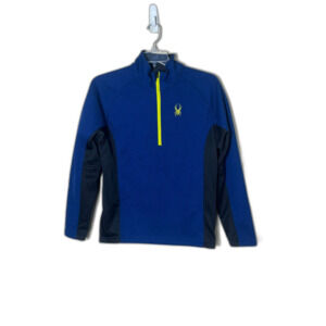 Mens Spyder Outbound 1/2 Zip Blue Stryke 2 Tone Long Sleeve Logo Medium Pullover